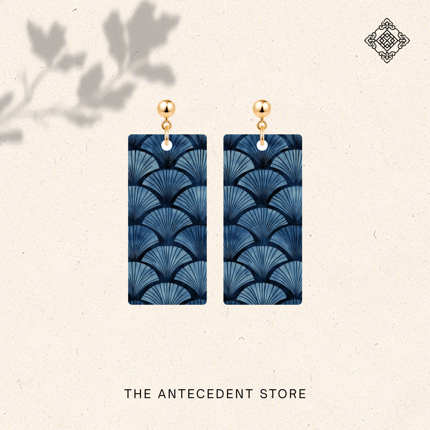 扇 | Fan Earrings In Blue