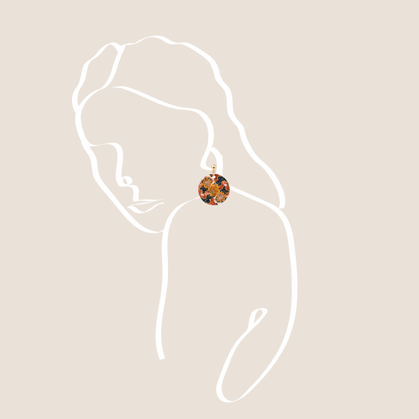 Batik Golden Bloom Earrings