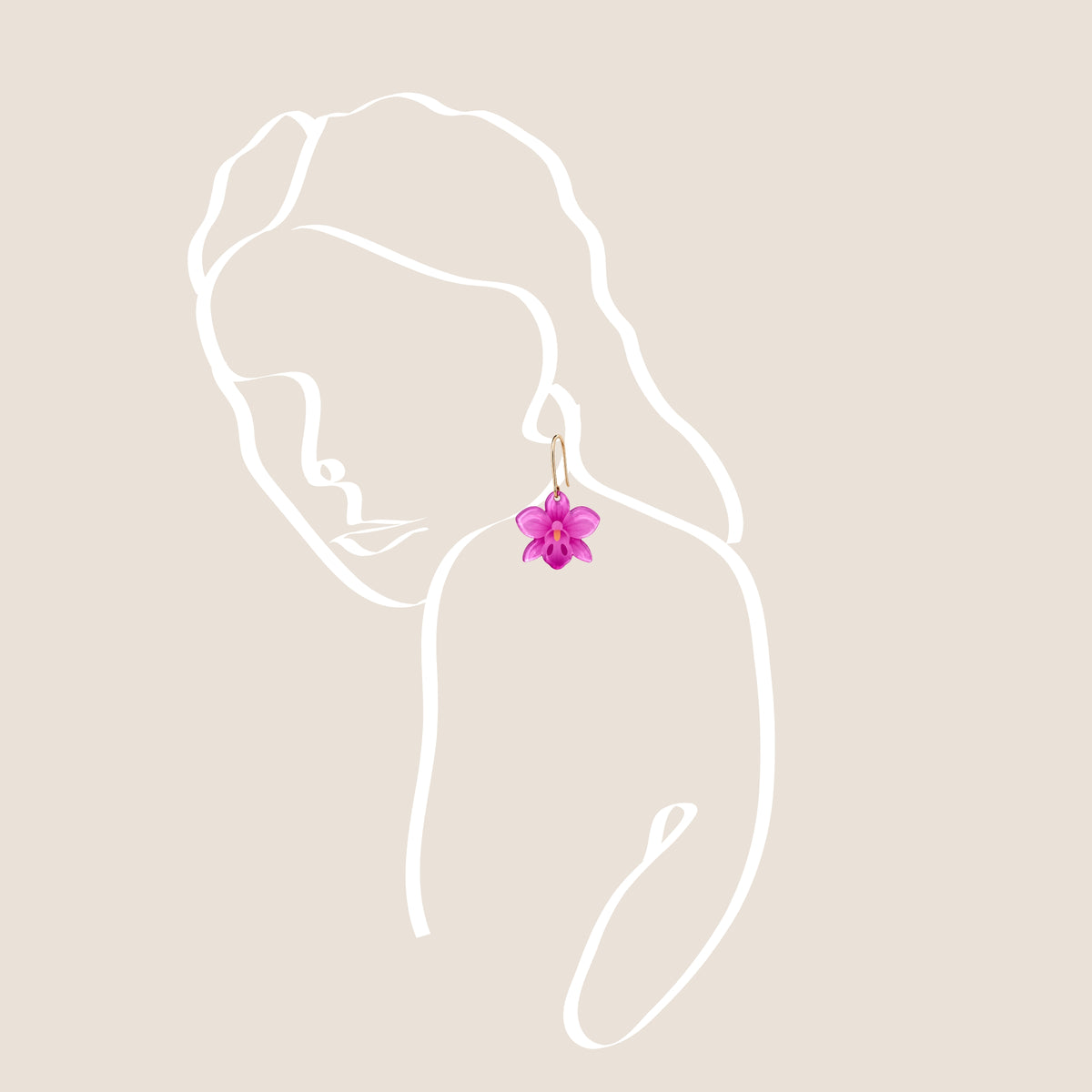 Pink Orchid Earrings | Stories Of Singapore