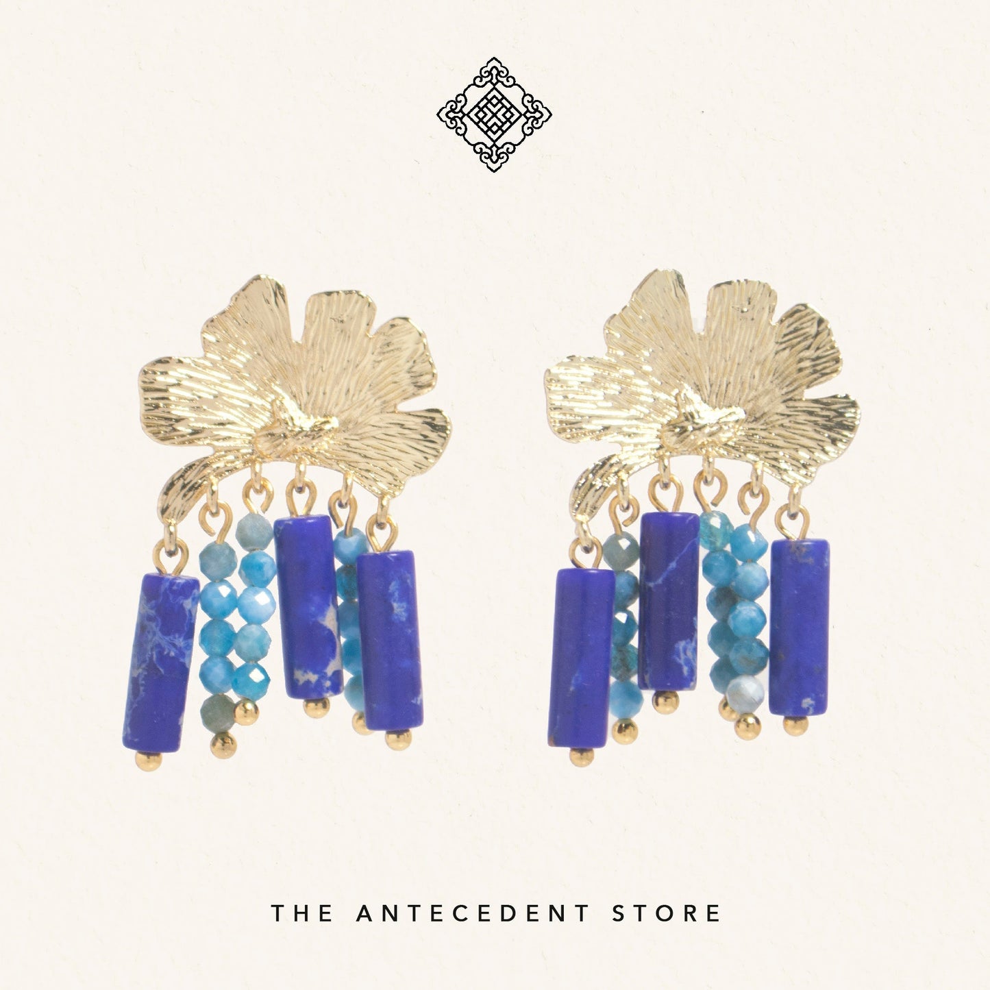 Green Ginkgo Leaf Statement Earrings - 14K Gold Plated Jewelry