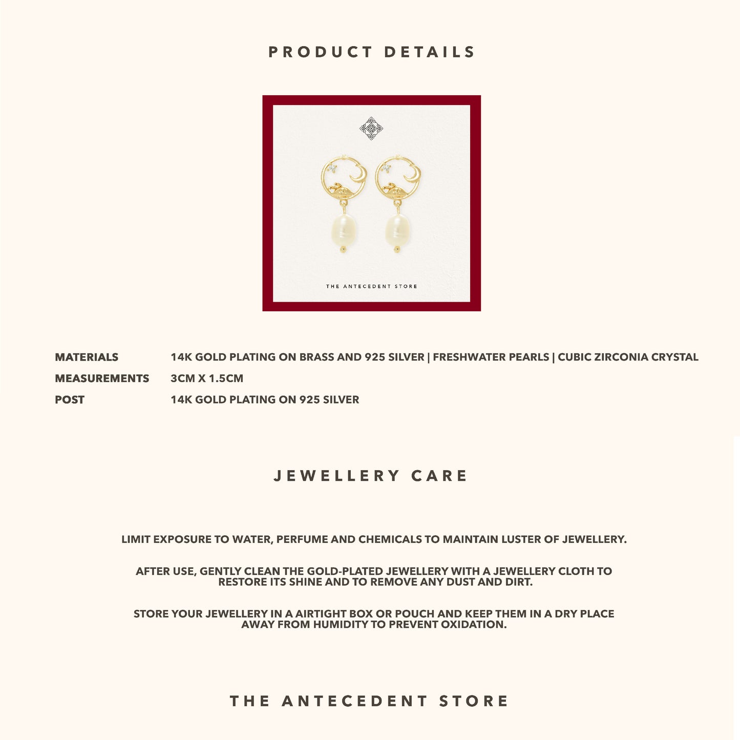 Moon Rabbit Freshwater Pearl Dangle Earrings - 14K Real Gold Plated Jewelry