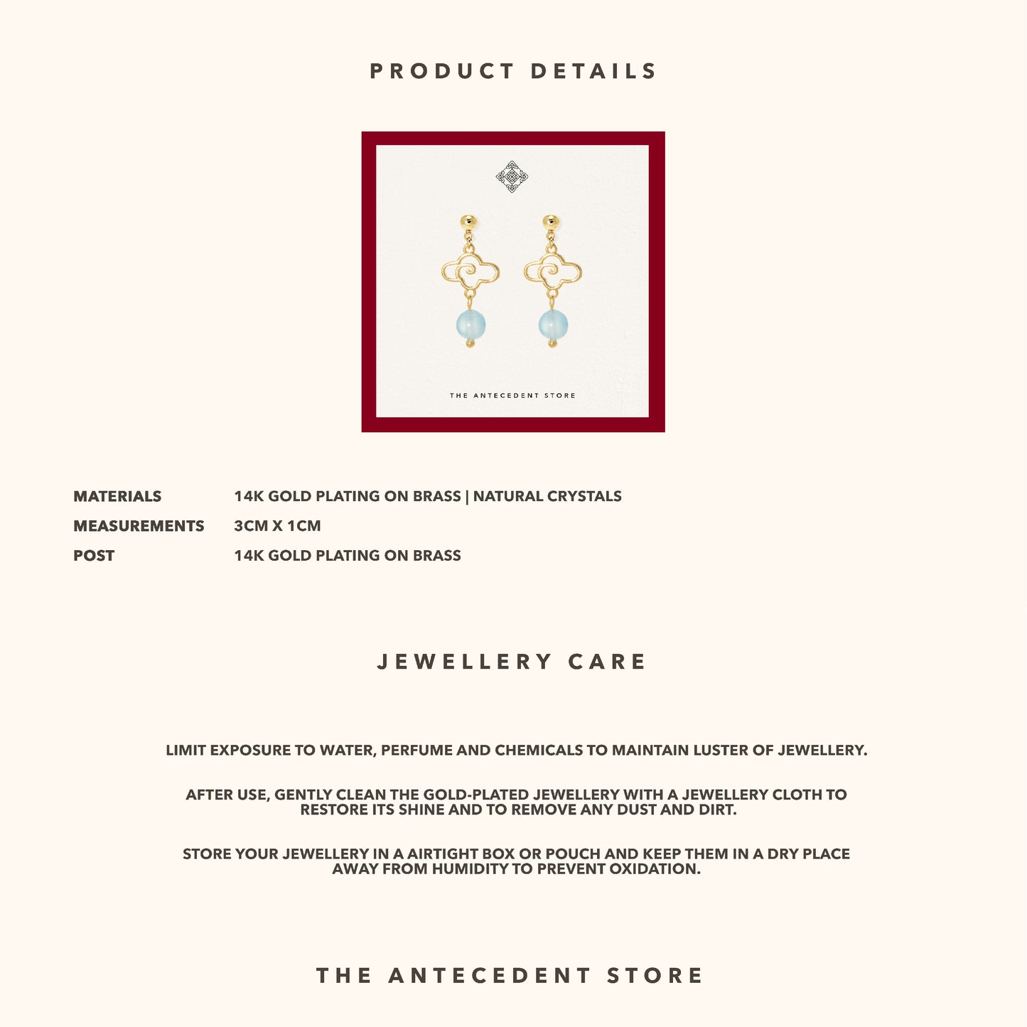 【 祥云 】Auspicious Cloud Earrings - 14K Real Gold Plated Jewelry