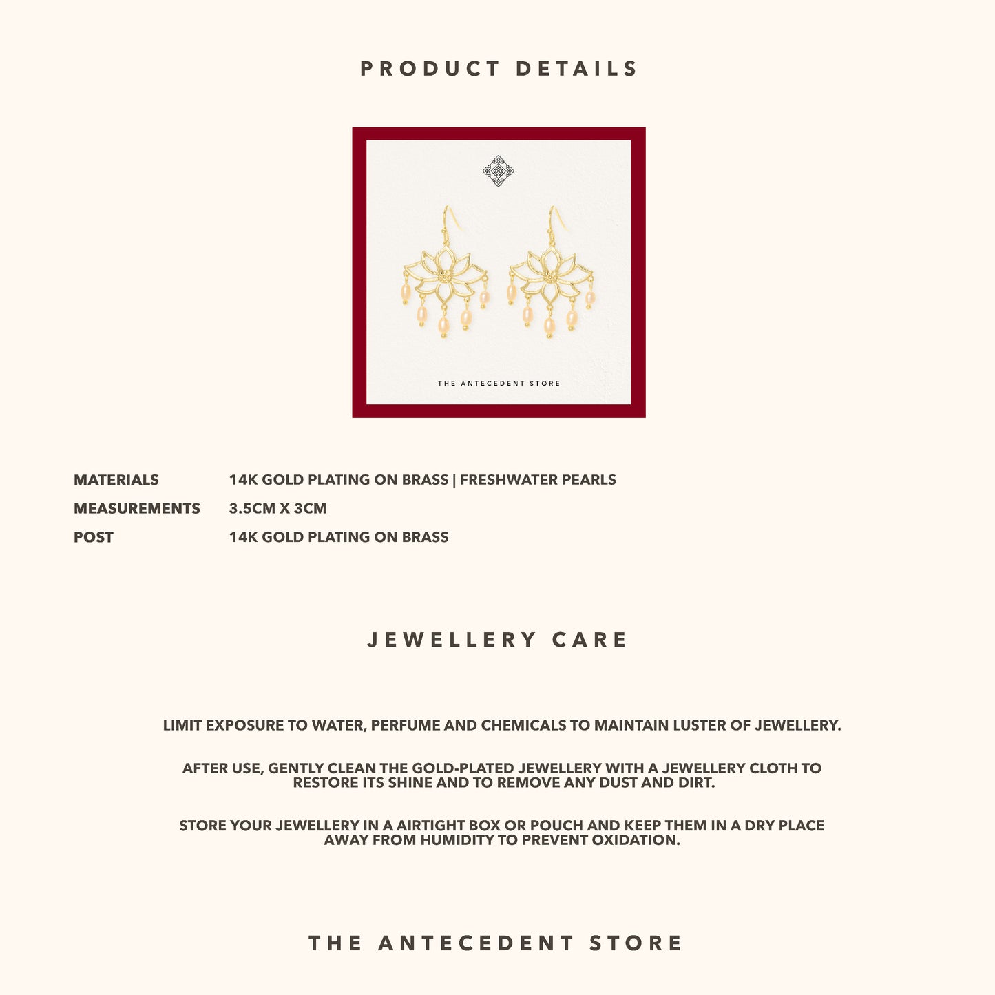 【 莲花 】Lotus Flower Freshwater Pearl Earrings - 14K Real Gold Plated Jewelry