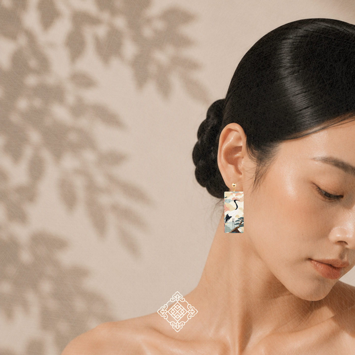 松鹤·延年 | Pine & Crane Earrings