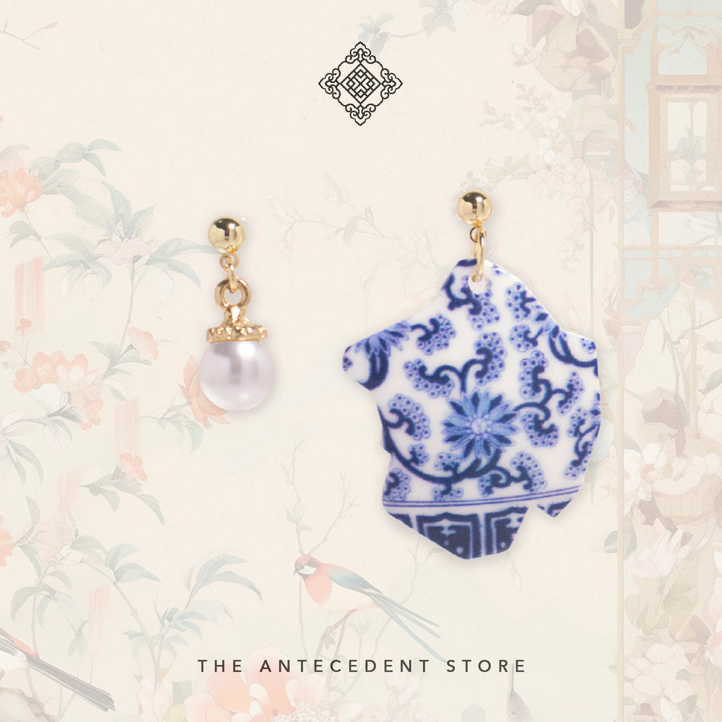 TAS CLASSIC: LOOK 13 ｜Asymmetrical Porcelain Earrings