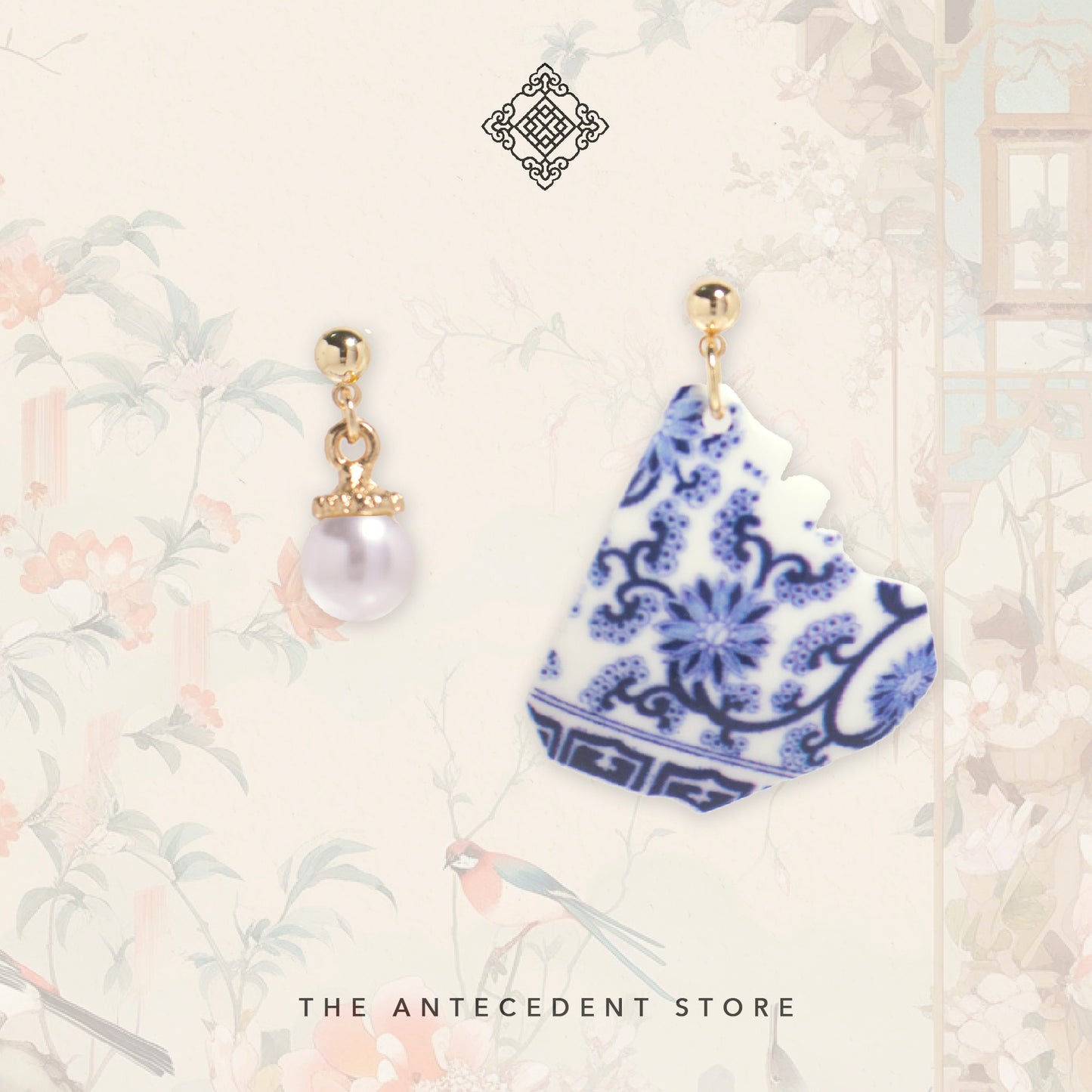 TAS CLASSIC: LOOK 14 ｜Asymmetrical Porcelain Earrings