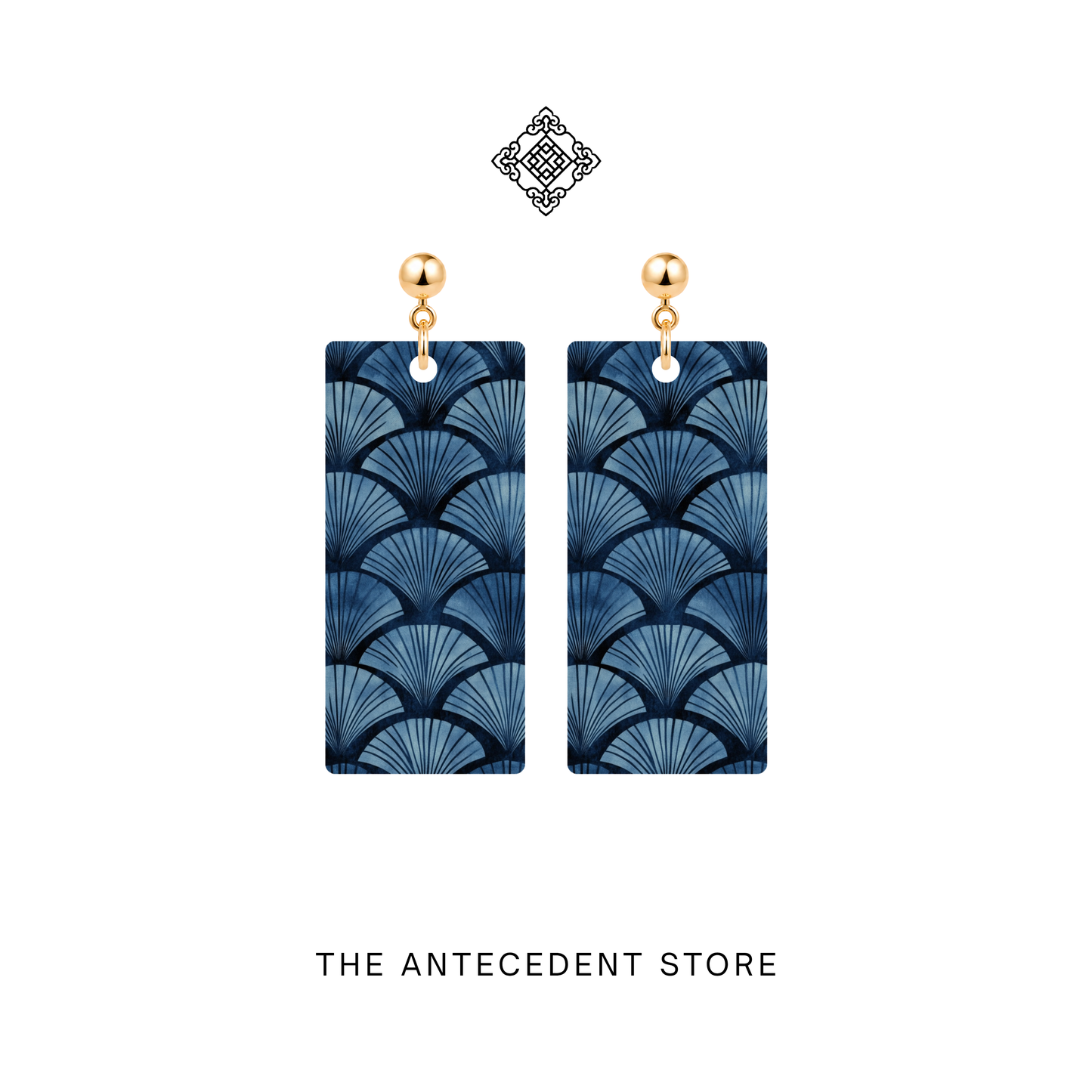 扇 | Fan Earrings In Blue