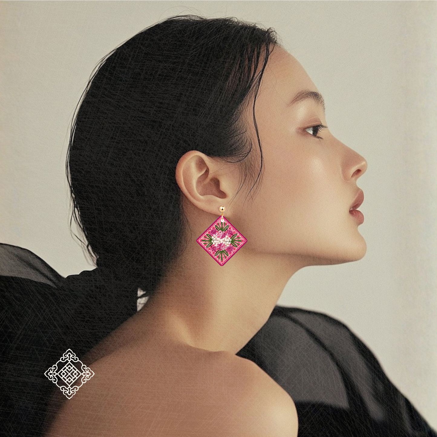 兰映彩堂 | Orchid Tile Earrings