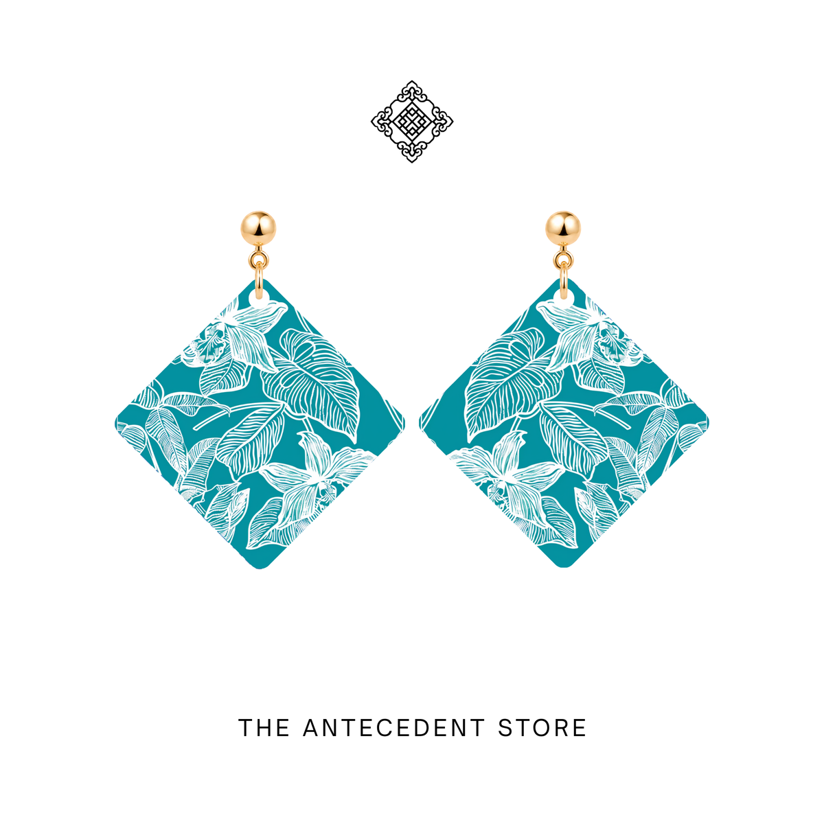 Orchid in Turquoise Earrings | Stories Of Singapore