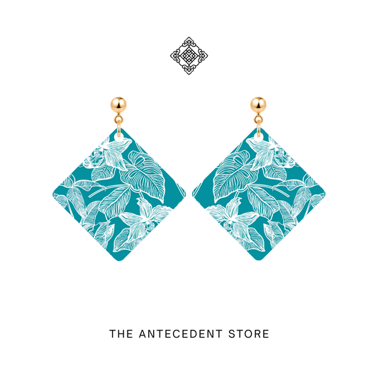 Orchid in Turquoise Earrings | Stories Of Singapore