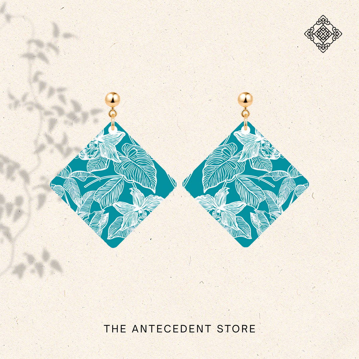 Orchid in Turquoise Earrings | Stories Of Singapore