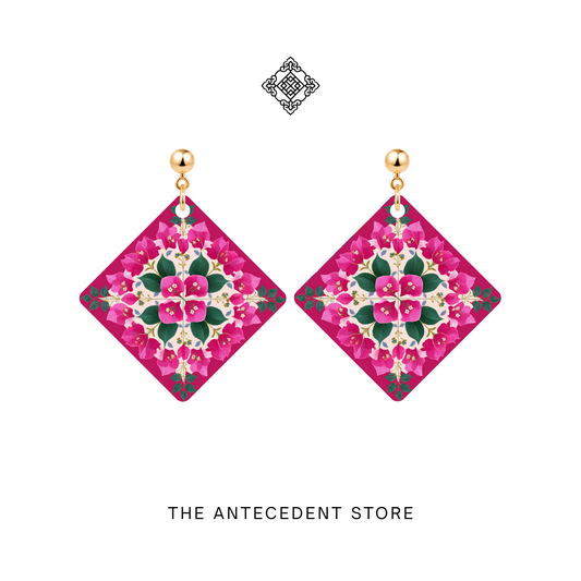 簇锦彩堂 | Bougainvillea Tile Earrings