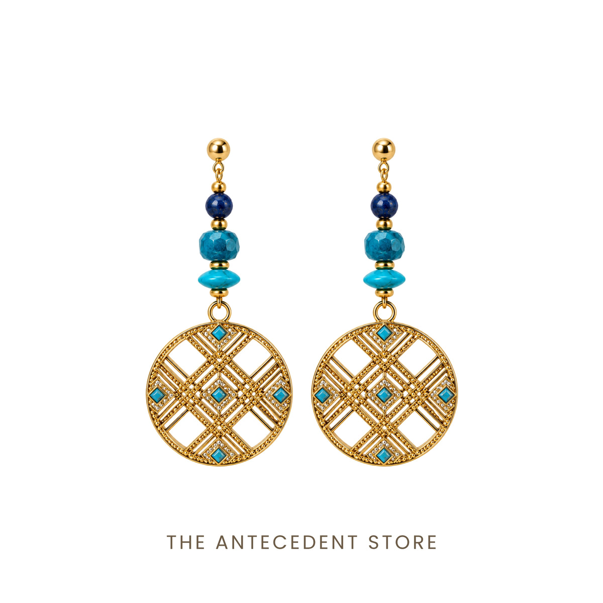 Lapis Lazuli, Apatite & Turquoise Statement Earrings