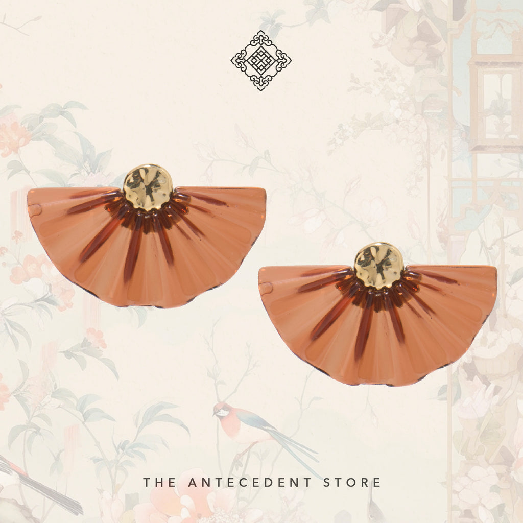 TAS CLASSIC: LOOK 19 ｜Brown Fan Earrings