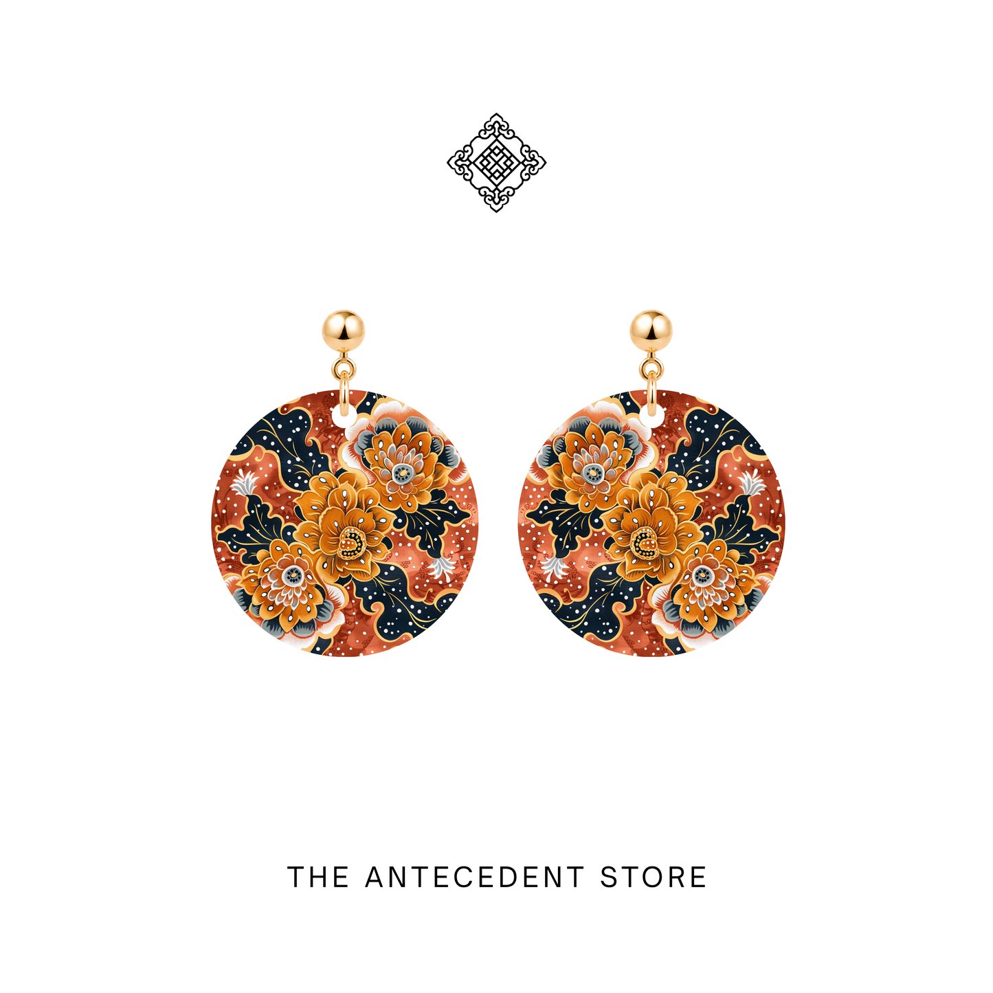 Batik Golden Bloom Earrings