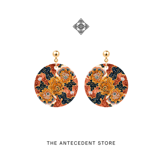 Batik Golden Bloom Earrings