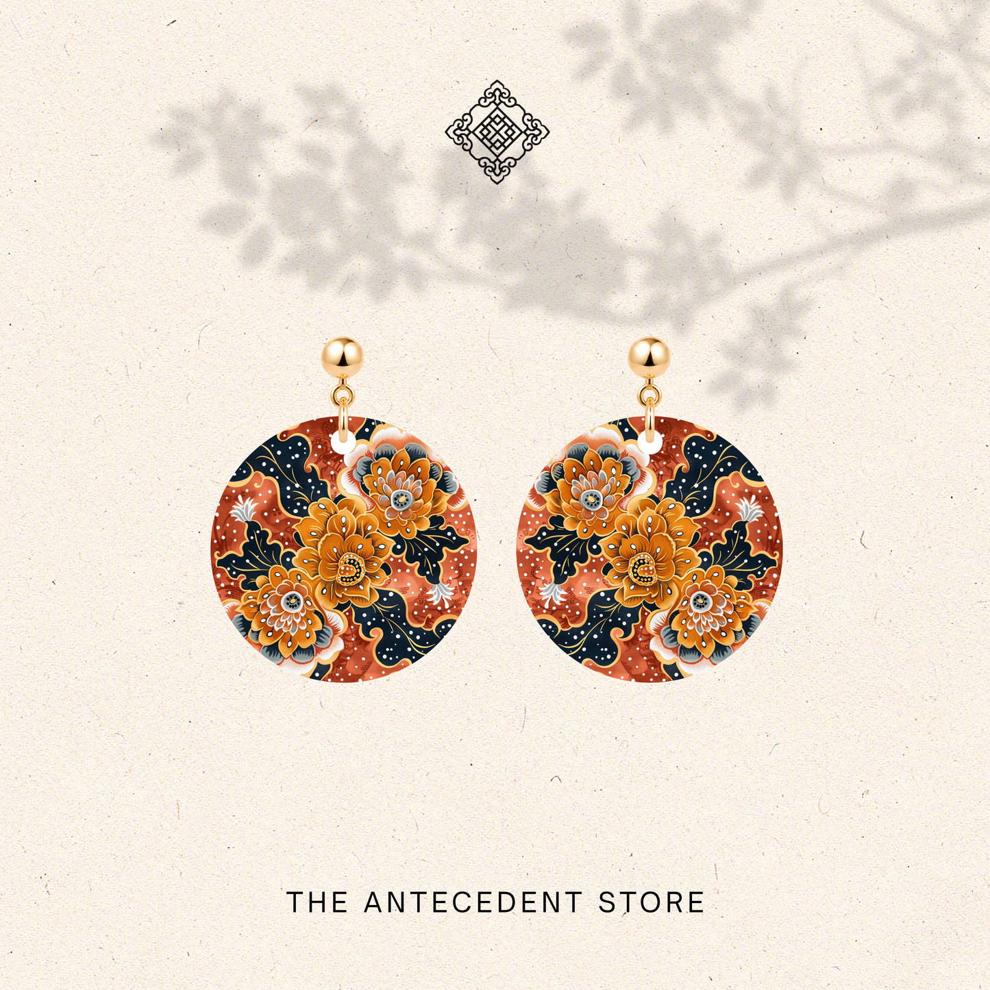 Batik Golden Bloom Earrings