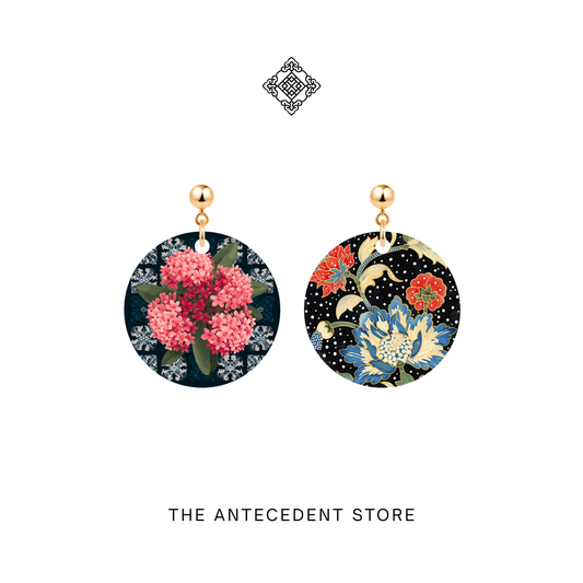 花忆·蜡韵 | Ixora Batik Earrings