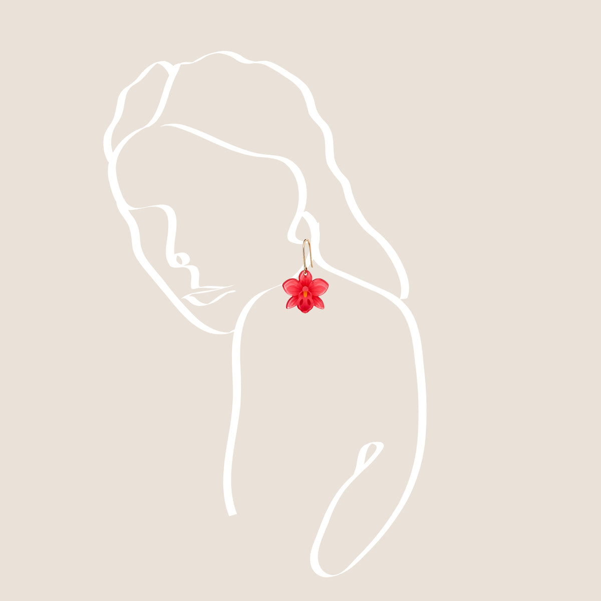 Red Orchid Earrings | Stories Of Singapore