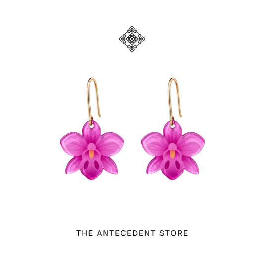 Purple Orchid Earrings | Stories Of Singapore