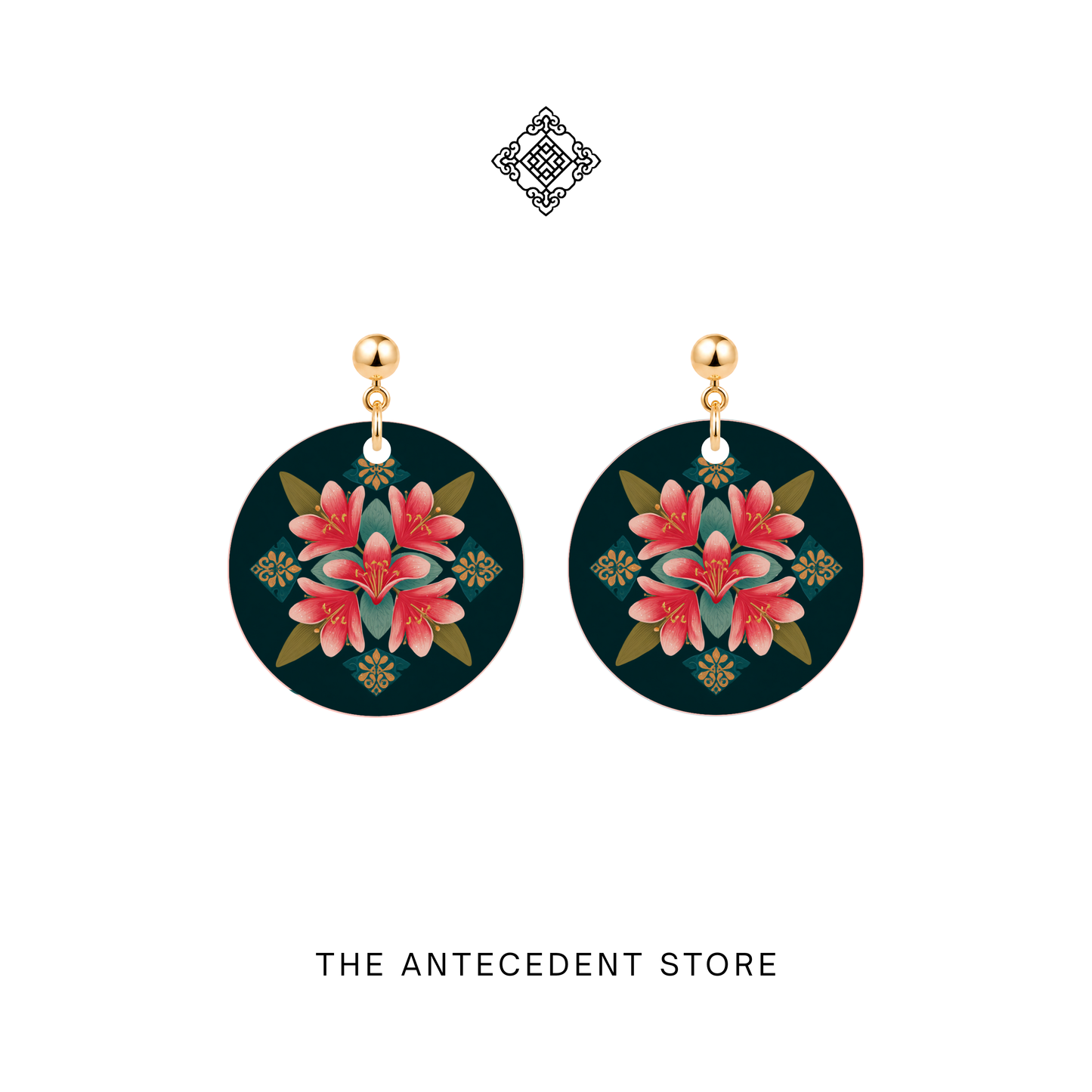 Frangipani Peranakan Earrings