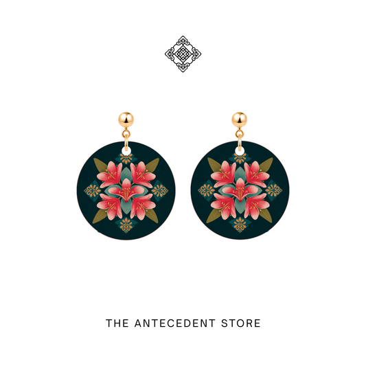 Frangipani Peranakan Earrings