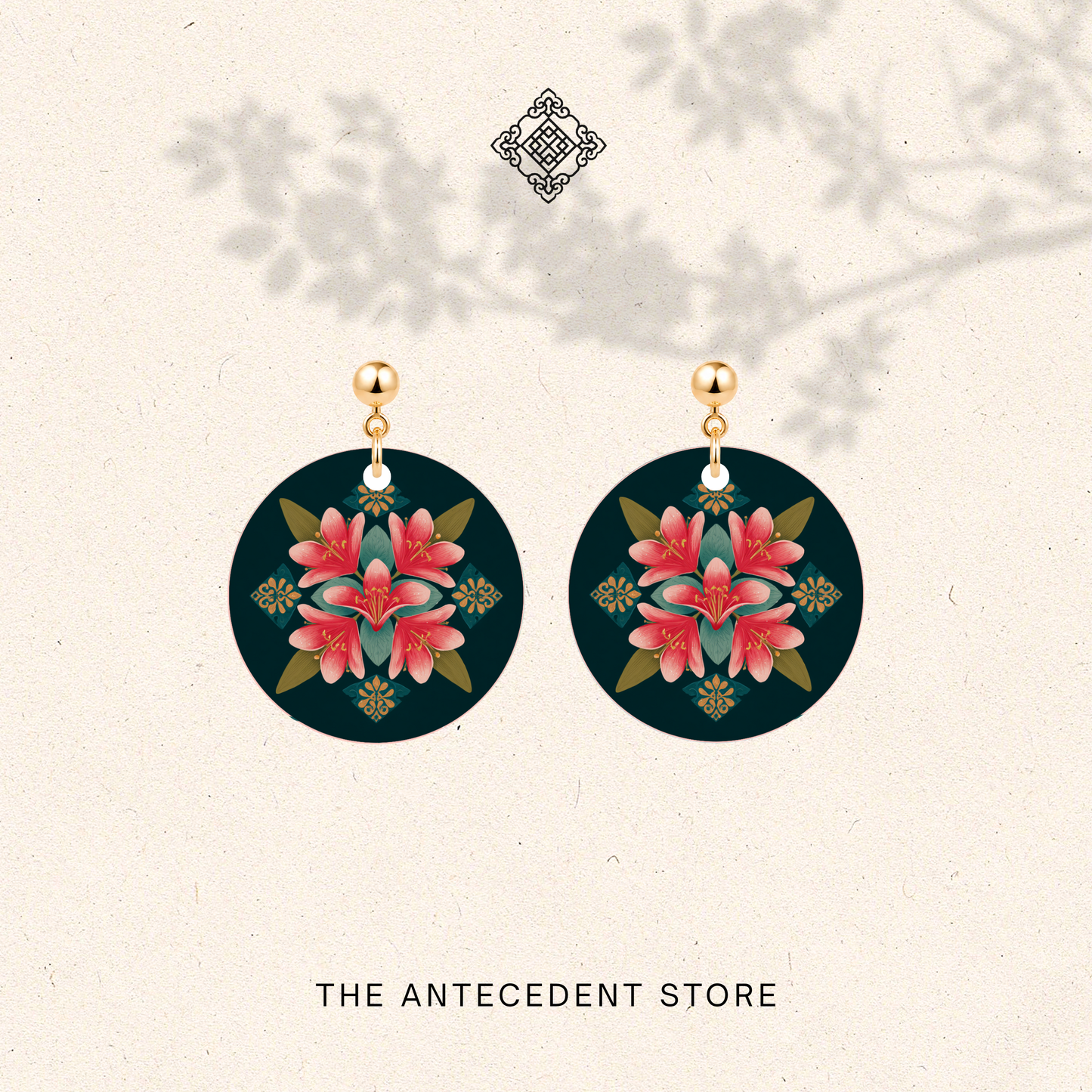 Frangipani Peranakan Earrings