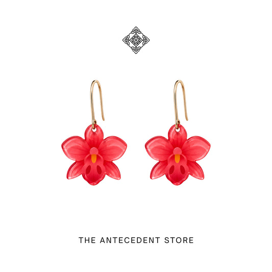 Red Orchid Earrings | Stories Of Singapore