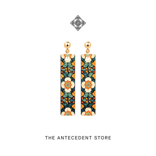 柿柿如意 | Auspicious Peranakan Tile Earrings