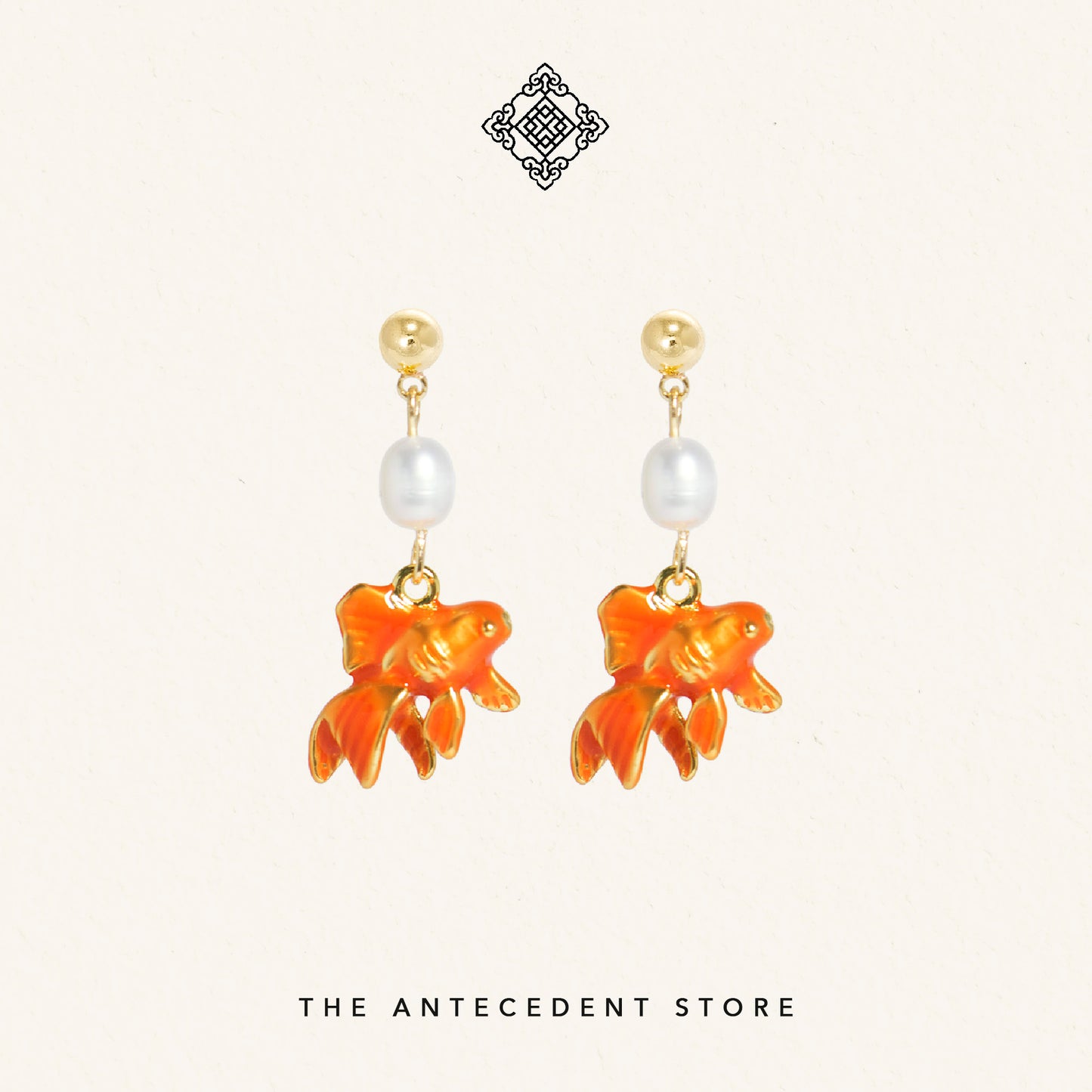 Goldfish Pearl Earrings - 14K Real Gold Plated Jewellery
