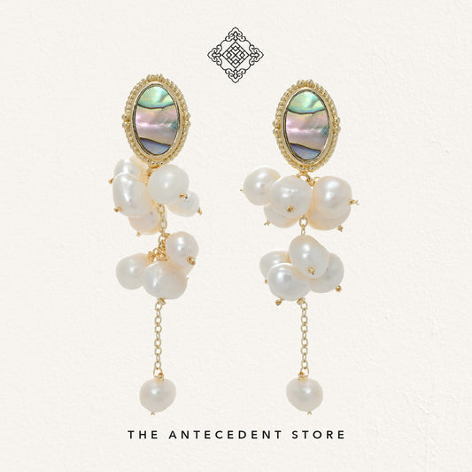 The Antecedent Store Pearl Dangle Earrings - 14K Real Gold Plated Jewelry
