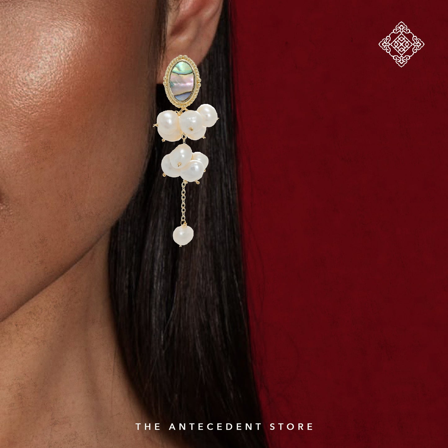 The Antecedent Store Pearl Dangle Earrings - 14K Real Gold Plated Jewelry