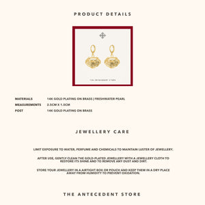 【如意锁】Longevity Lock Earrings - 14K Real Gold Plated Jewelry