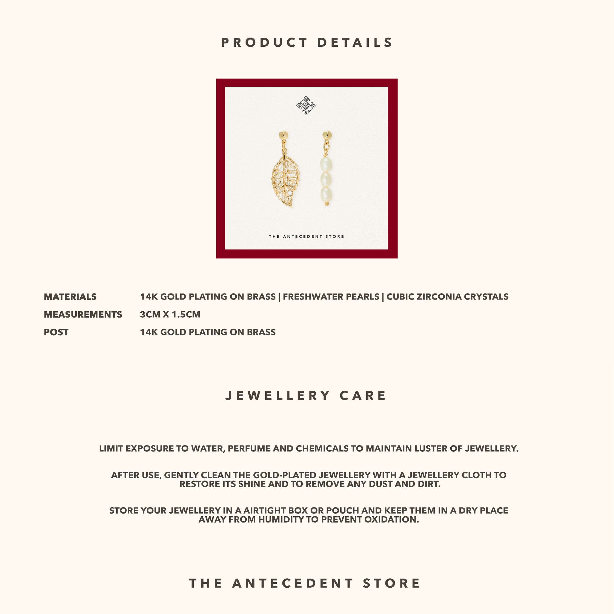 Asymmetric Freshwater Pearl Earrings - 14K Real Gold Plated Jewellery